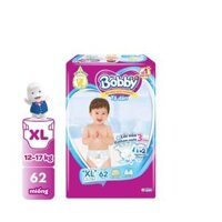 Bỉm tã dán Bobby siêu thấm size XL 62 miếng (12-17kg) (giao bao bì ngẫu nhiên)