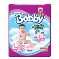 Bỉm - Tã dán Bobby size L - 23 miếng (Cho bé 9 - 13kg)