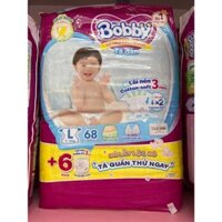 Bỉm - Tã dán Bobby size L - 68 miếng (Cho bé 9 - 13kg)