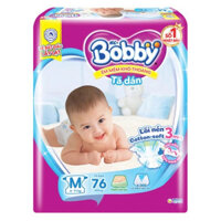 Bỉm – Tã dán Bobby size M 76 miếng (cho bé 6 – 11kg)