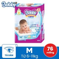 Bỉm-Tã dán Bobby size M 76 miếng (6-11kg)