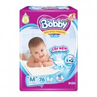 Bỉm - Tã dán Bobby size M - 76 (6 - 11kg) (Giao bao bì ngẫu nhiên)