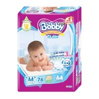 Bỉm – Tã dán Bobby size M 76 miếng (cho bé 6 – 11kg)