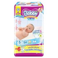 Bỉm – Tã dán Bobby size S – 54+6 miếng (Cho bé 4 – 8kg)