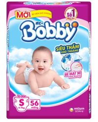 Bỉm – Tã dán Bobby size S 54 miếng (cho bé 4 – 7kg)