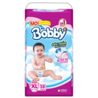 Bỉm – Tã dán Bobby size XL – 38 miếng (Cho bé 12 – 17kg)
