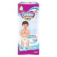 Bỉm Tã dán Bobby size XL 36 miếng hoặc 62 miếng. Dành cho bé từ 12 kg đến 17 kg