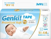 Bỉm tã dán Genki size Newborn 44 miếng (dưới 5kg) (giao bao bì ngẫu nhiên)