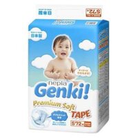 Bỉm tã dán Genki size S 72 miếng (4-8kg)