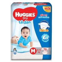 Bỉm tã dán Huggies Dry size M 76 miếng (6-11kg)