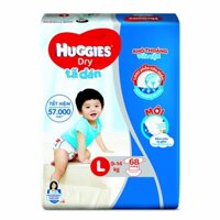 Bỉm - Tã dán Huggies size L - 68 miếng (Cho bé 9 - 14kg)