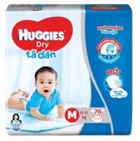 Bỉm – Tã dán Huggies size M – 76 miếng (Cho bé 6 – 11kg)