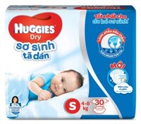 Bỉm- Tã Dán Huggies Size S 30 Miếng (cho bé 4 – 8kg)