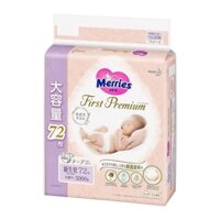 Bỉm Tã Dán Merries First Premium (Newborn dưới 5kg, 72 miếng)