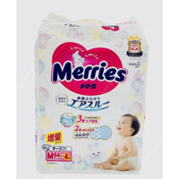 Bỉm - Tã Dán Merries Size M 64+4 Miếng (Cho Bé 6-11kg)