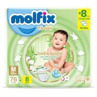 Bỉm tã dán Molfix thiên nhiên (M, 6-11kg, 76 miếng)