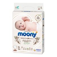 Bỉm – Tã dán Moony Natural size S 58 miếng (4 – 8kg)