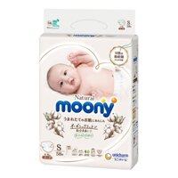 Bỉm - Tã dán Moony Natural size S 58 miếng (4 - 8kg)