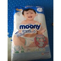 Bỉm - Tã dán Moony size L 58 miếng (9 - 14kg)