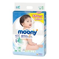 Bỉm - Tã dán Moony size M 64 miếng (6 - 11kg)