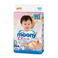 Bỉm - Tã dán Moony size M - 64 miếng