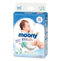 Bỉm – Tã dán Moony size S 84 miếng (4 – 8kg)