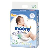 Bỉm – Tã dán Moony size S 90 miếng (4 – 8kg)
