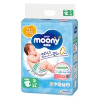 Bỉm tã dán Moony xanh size S 84 miếng (4-8kg)