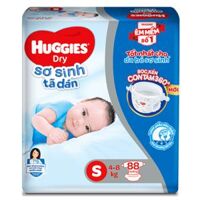 Bỉm tã dán sơ sinh Huggies Dry size S 88 miếng (4-8kg)