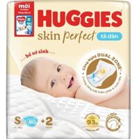 Bỉm - Tã dán sơ sinh Huggies Skin Perfect size S 80 + 2 miếng (4 - 8kg) - Ruby Kids