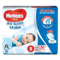 Bỉm - Tã dán sơ sinh Huggies size S - 30 miếng (Cho trẻ 4 - 8kg)