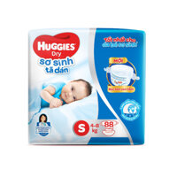 Bỉm - Tã dán sơ sinh Huggies size S - 88 miếng (Cho trẻ 4 - 8kg)