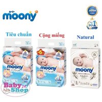 Bỉm /Tã dán/quần Moony siêu cộng/ cộng miếng/ Natural / tiêu chuẩn nhập khẩu đủ size Nb96/S90/M68/ L54/ L44/ Xl44