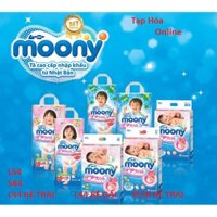 Bỉm tã dán/quần/Moony Man Nhật/Size/ L54,S84,L44M BOY,L44M GIRL,XL38 M BOY