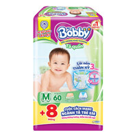 Bỉm - Tã quần Bobby Lõi Nén Thần Kỳ Size M - 60 miếng tặng thêm 8 miếng (6 - 11kg)