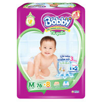 Bỉm – Tã quần Bobby size M 76 miếng (cho bé 6 – 11kg)