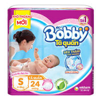 Bỉm – Tã quần Bobby size S – 24 miếng (Cho bé 4 – 8kg)