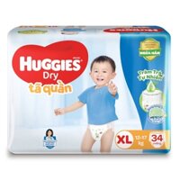 Bỉm tã quần Huggies Dry size XL 34 miếng (12-17kg)