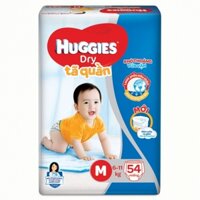 Bỉm - Tã quần Huggies Dry size M - 54 miếng (Cho bé 6 - 11kg)