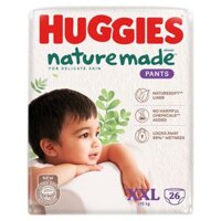 Bỉm Tã quần Huggies Nature made size XXL 26 miếng (Trên 15 kg)