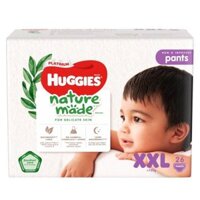 Bỉm tã quần Huggies Platinum Nature Made size XXL 26 miếng (trên 15kg)