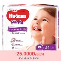 Bỉm - Tã quần Huggies Platinum siêu cao cấp size XL - 24 miếng (Cho bé 12 - 18kg).