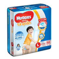 Bỉm - Tã quần Huggies size L - 68 miếng (Cho bé 9 - 14kg)