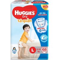 Bỉm - Tã quần Huggies size L 68 miếng (cho bé 9 - 14 kg)