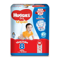 Bỉm - Tã quần Huggies size M - 74 miếng tặng thêm 8 miếng (Cho bé 6 - 11kg)