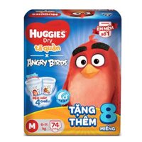 Bỉm - Tã quần Huggies size M 74 + 8 miếng (Cho bé 6-11kg) Gói Cực Đại Angry Birds Phiên Bản Giới Hạn