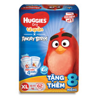 Bỉm - Tã quần Huggies size XL 62 + 8 miếng (Cho bé 12-17kg) Gói Cực Đại Angry Birds Phiên Bản Giới Hạn