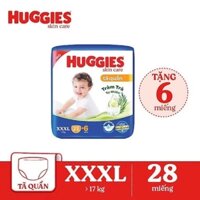 Bỉm / Tã quần Huggies XXXL22(cộng 6) mẫu skincare tràm trà tự nhiên