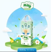 Bỉm Tã quần Mây Organic L46 (9 - 14kg) size L 46 miếng