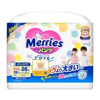 Bỉm tã quần Merries size XXL 26 miếng (15-28kg)